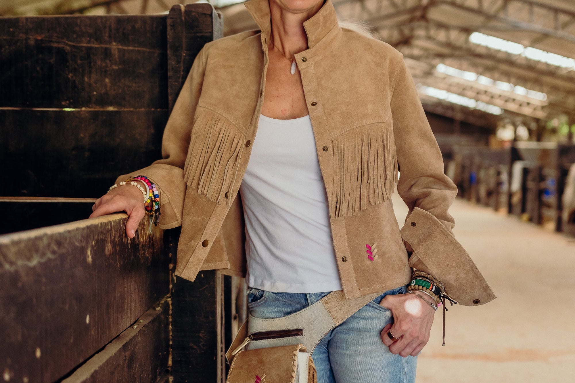 PATA LIFESTYLE Rip Short Leather Jacket