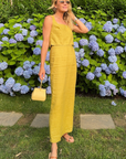 MASON'S DAUGHTER | Ella Scallop Top, Chartreuse Linen