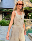 MASON'S DAUGHTER | Sophia Top, Brown & Ivory Dobby Striped