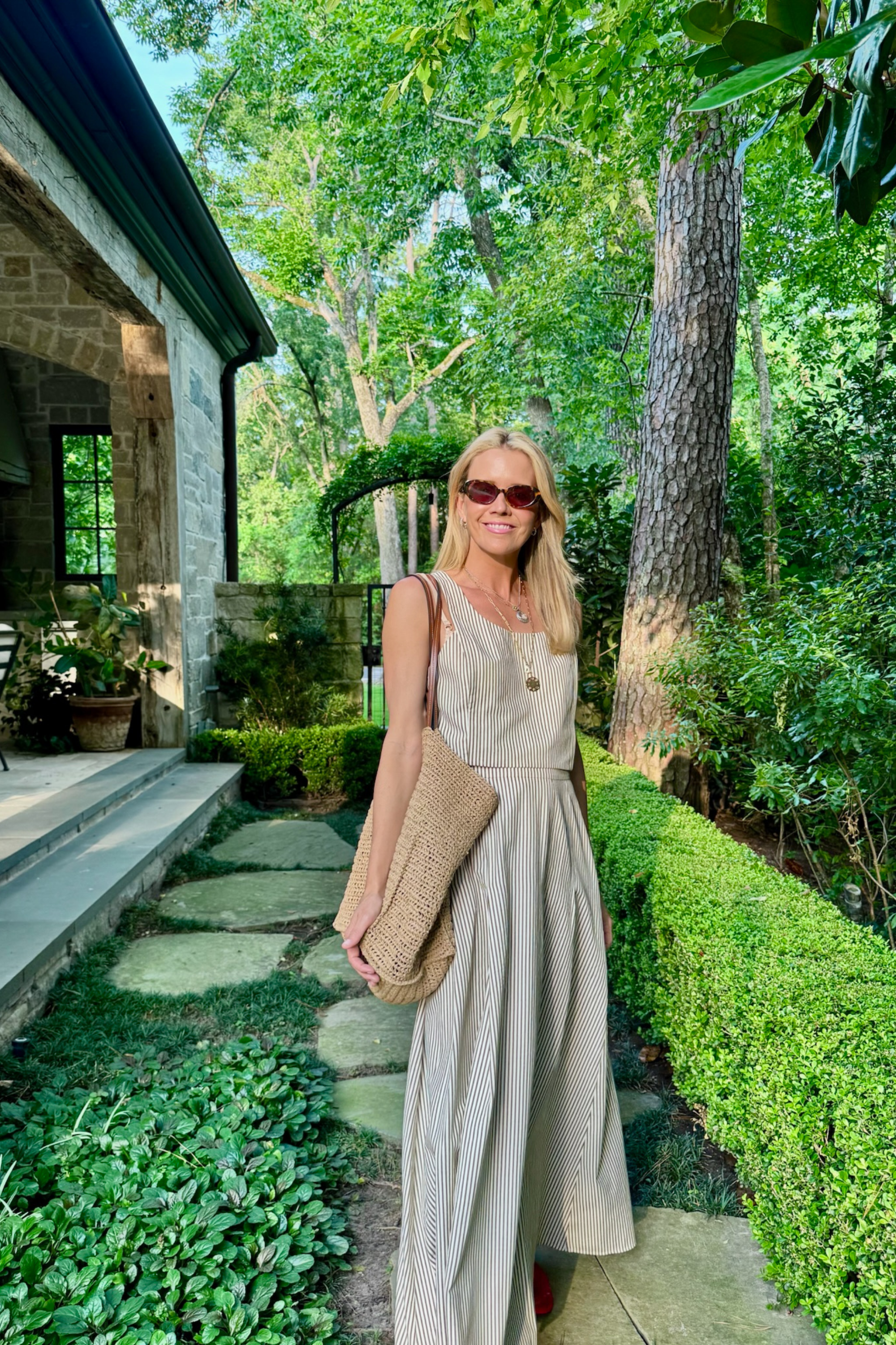MASON'S DAUGHTER | Sophia Maxi Skirt, Brown & Ivory Dobby Striped