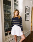 MASON'S DAUGHTER | Danielle Sweater, Navy & Olive Striped Knit