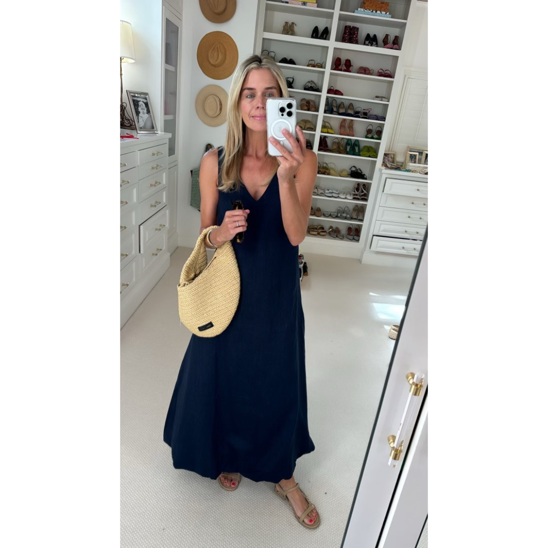 Mason's Daughter | Nicole Dress, Navy Linen Xs