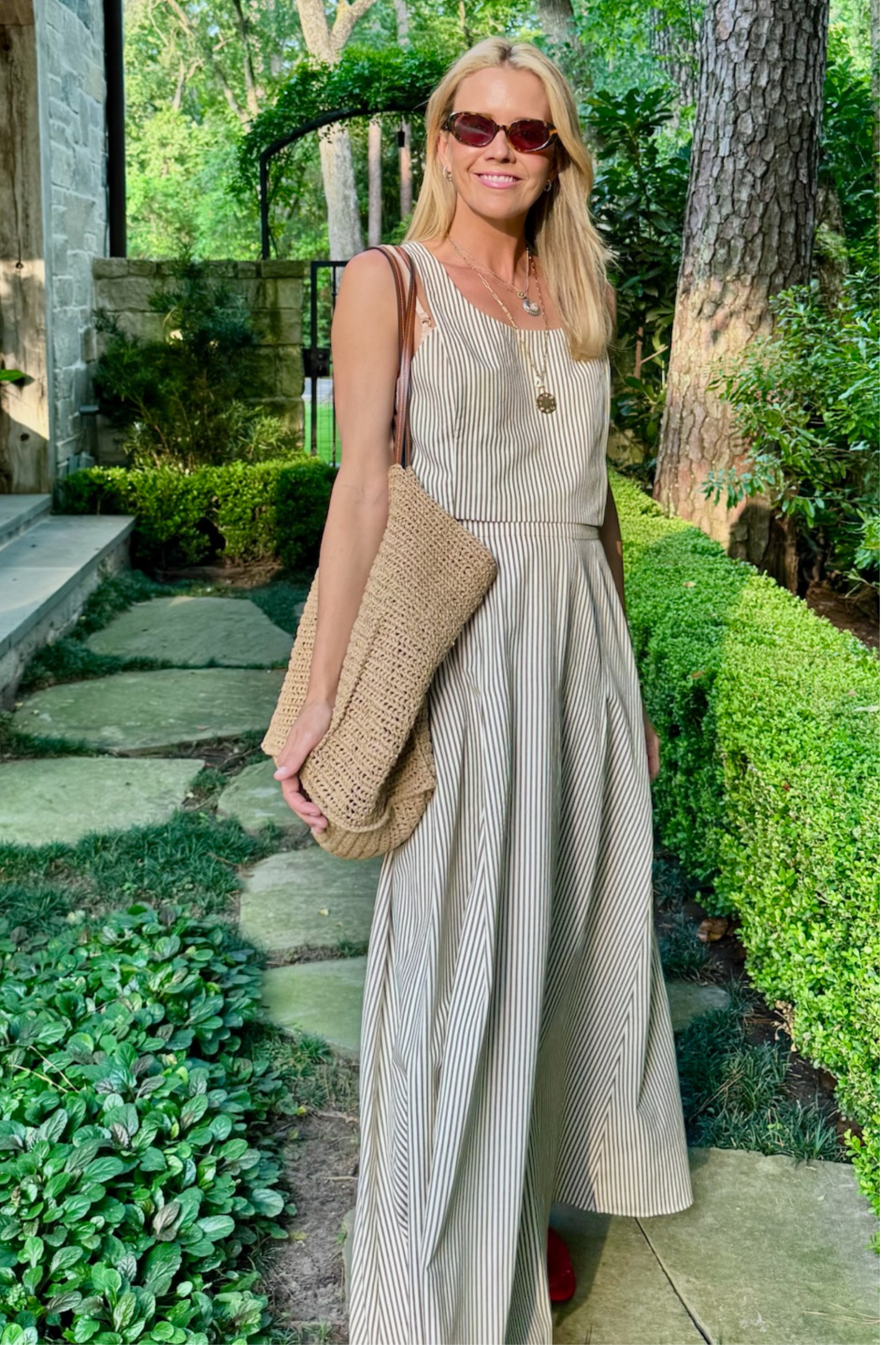 MASON'S DAUGHTER | Sophia Maxi Skirt, Brown & Ivory Dobby Striped