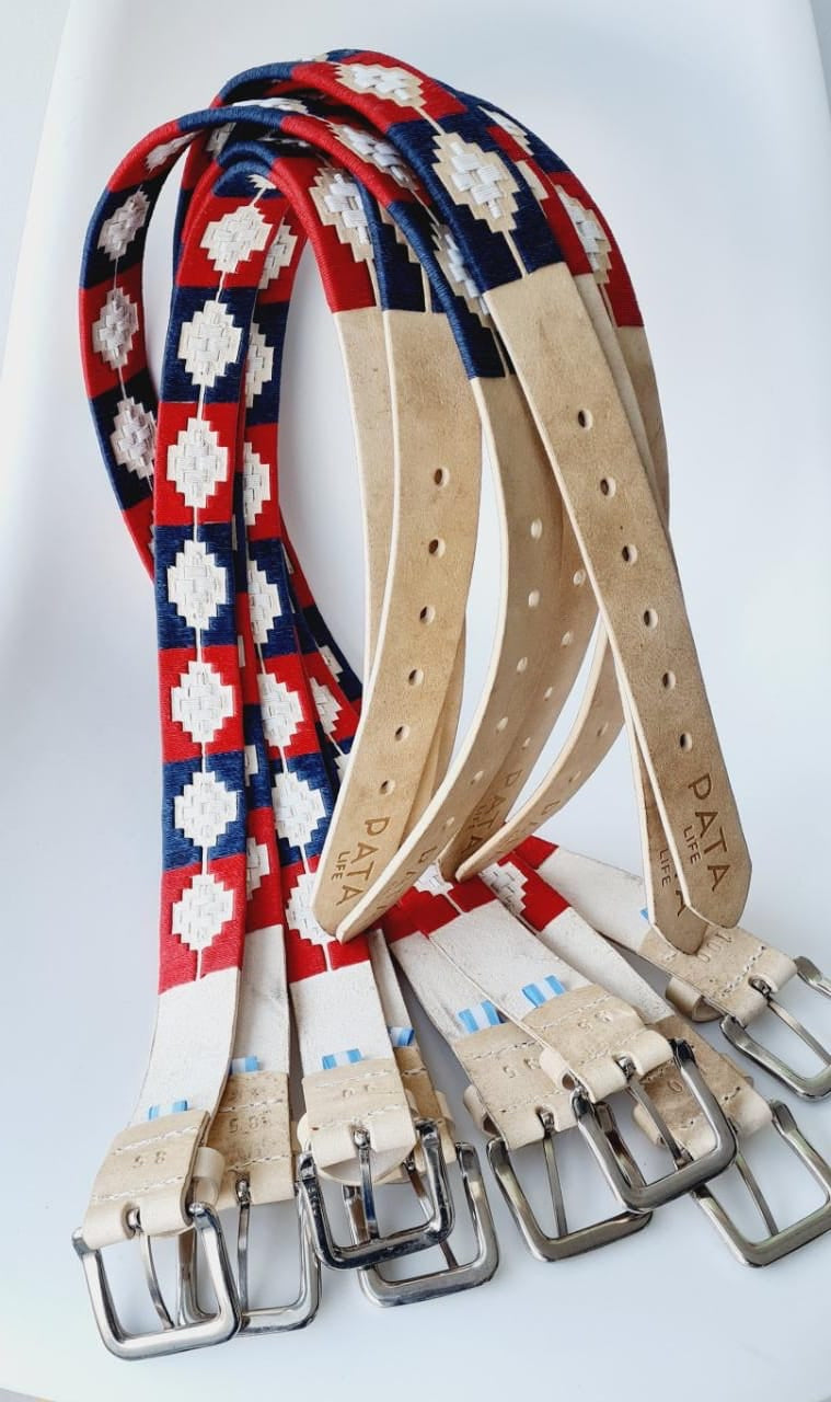 PATA LIFESTYLE Blue, white and Red Polo Belt