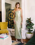 MASON by MASON'S DAUGHTER | Margot Dress, Champagne Green Silk Wool