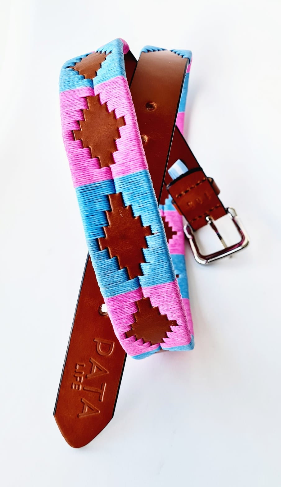 PATA LIFESTYLE Pink and Baby Blue Polo Belt