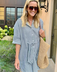 MASONS DAUGHTER | Anna Dress, Navy Striped Seersucker