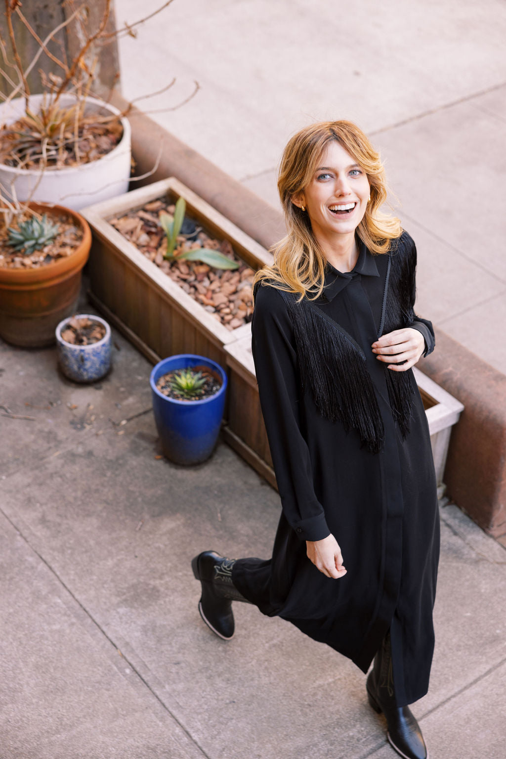 black western midi dress Black Western Geometric Print 3/4 Sleeve Loose Midi Dress