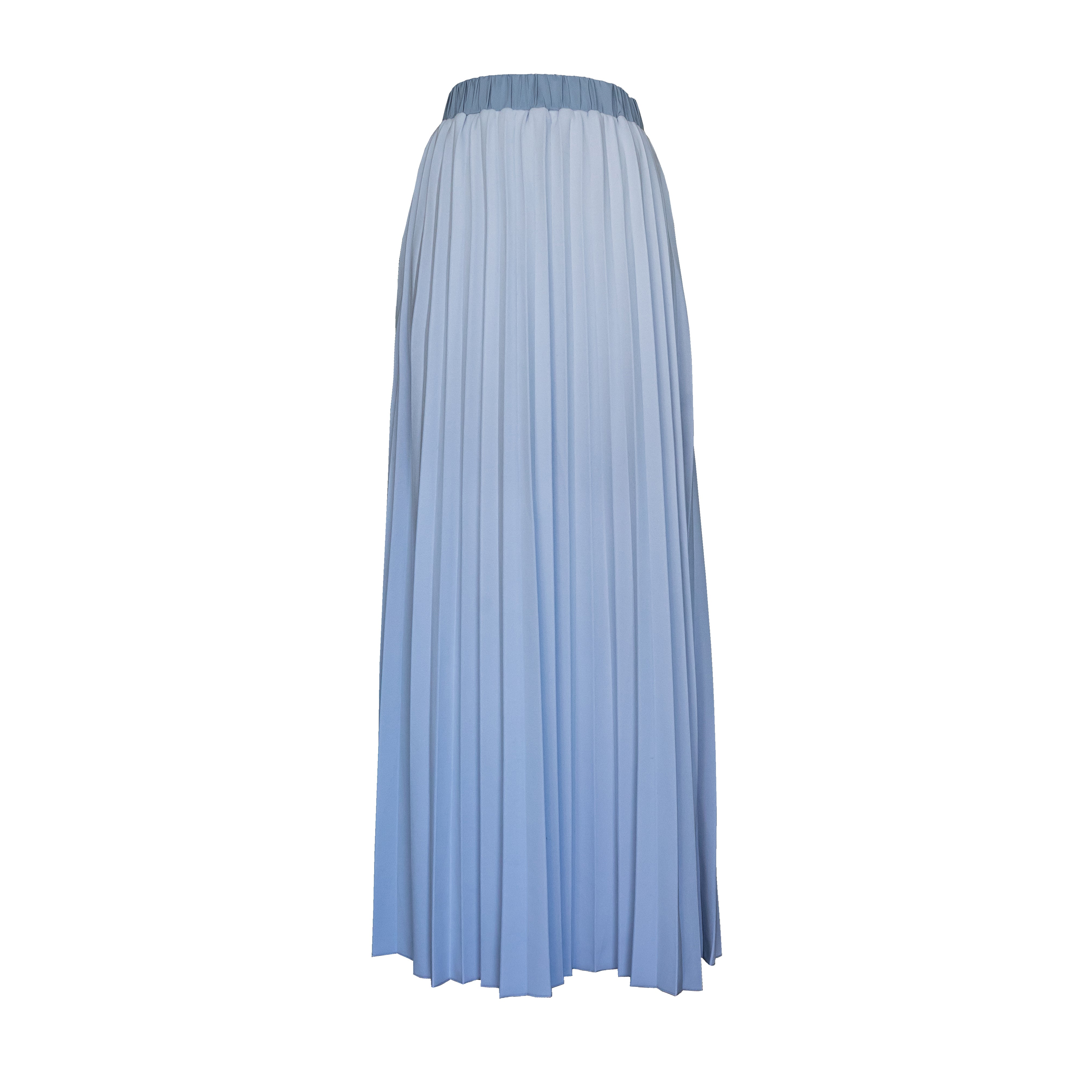 Pleated Fleece Skirt, Light Blue