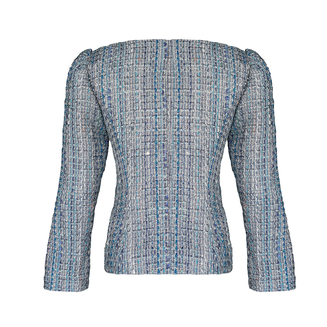Elizabeth Jacket, Blue Boucle Tweed