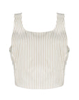 MASON'S DAUGHTER | Sophia Top, Brown & Ivory Dobby Striped