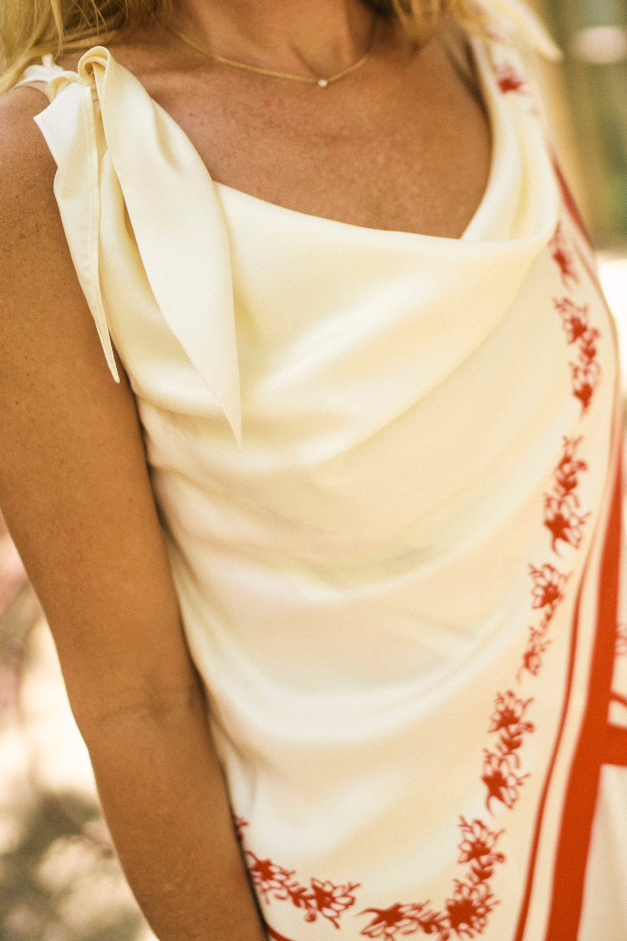 MASON'S DAUGHTER | Lily Scarf Top, Red & White Floral Silk