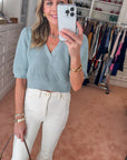 MASON'S DAUGHTER | Cropped Melissa Sweater, Soft Blue