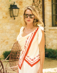 MASON'S DAUGHTER | Lily Scarf Top, Red & White Floral Silk Twil