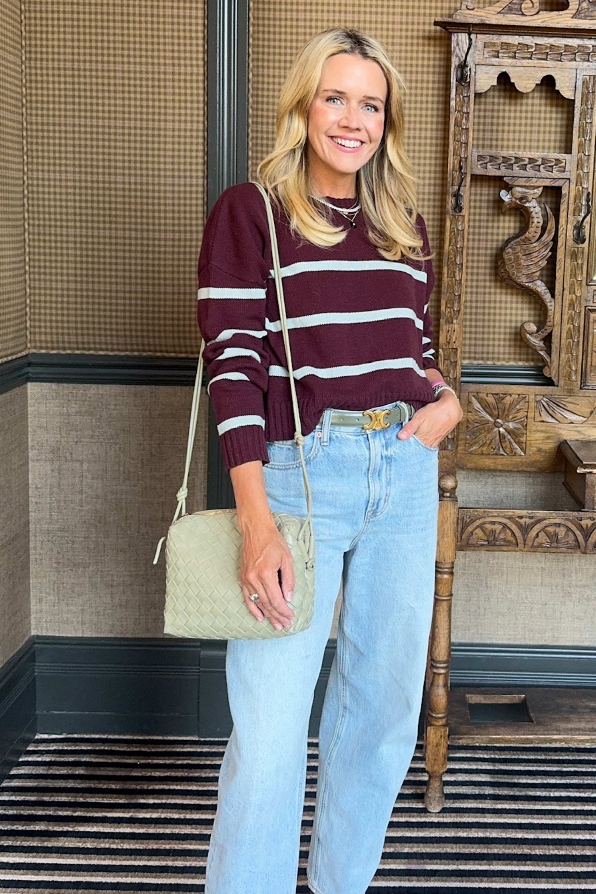 MASON'S DAUGHTER | Danielle Sweater, Burgundy & Powder Blue