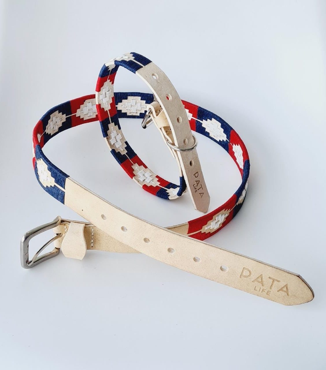 PATA LIFESTYLE Blue, white and Red Polo Belt