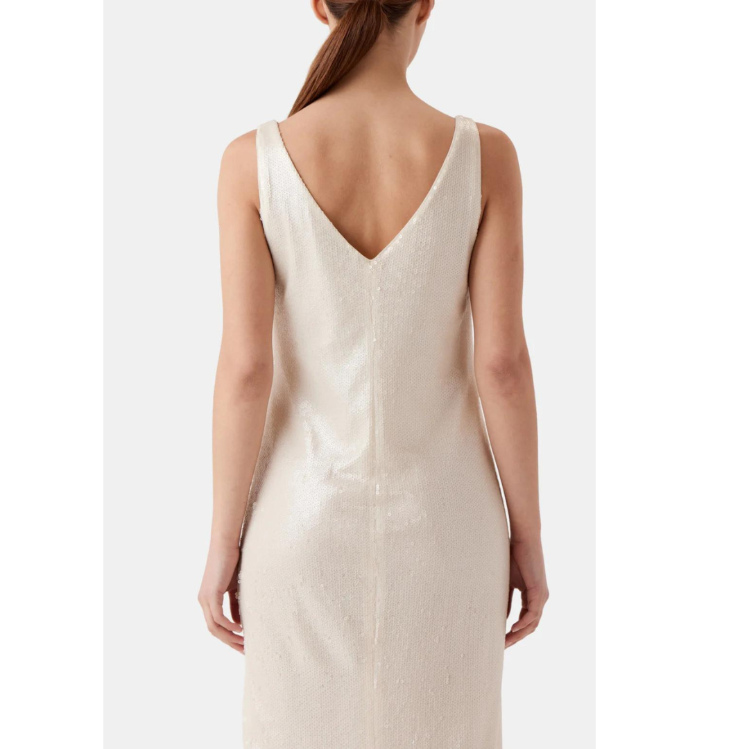 Elin Sequin Dress, Cream