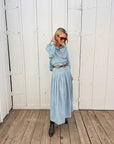MASON'S DAUGHTER Emma Skirt, Light Wash Chambray