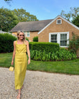 MASON'S DAUGHTER | Ella Scallop Top, Chartreuse Linen