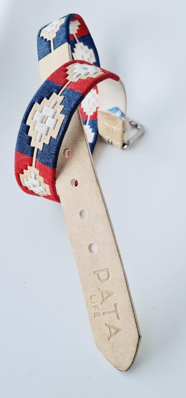PATA LIFESTYLE Blue, white and Red Polo Belt