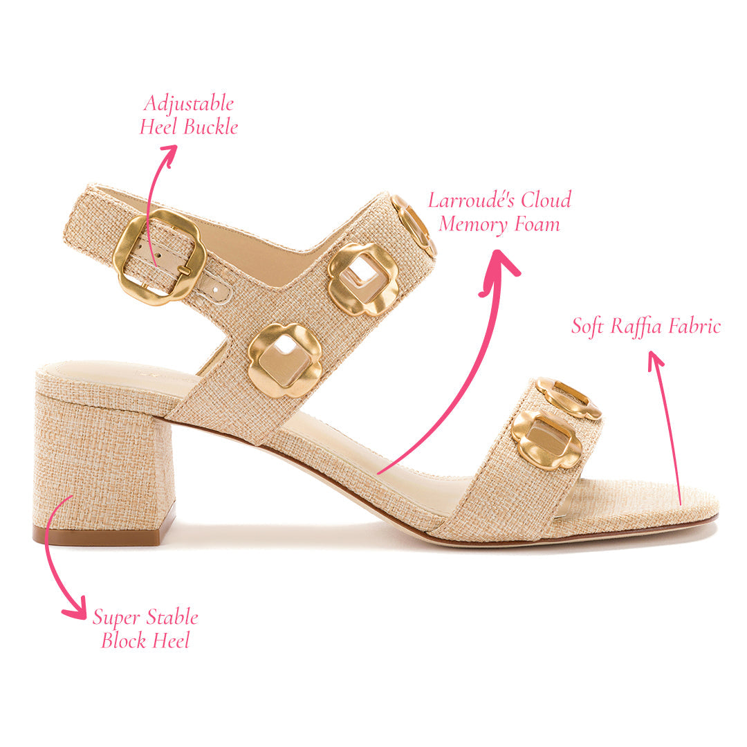 LARROUDE | Milan Sandal In Beige Raffia
