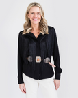MASON by MASON'S DAUGHTER | Loretta Western Fringe Top, Black