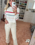 MASON'S DAUGHTER | Danielle Sweater, White Multi Striped Knit
