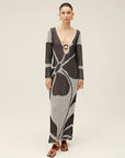 CALA DE LA CRUZ Magna Dress, Camellia Black & White