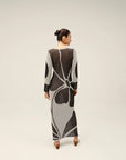 CALA DE LA CRUZ Magna Dress, Camellia Black & White