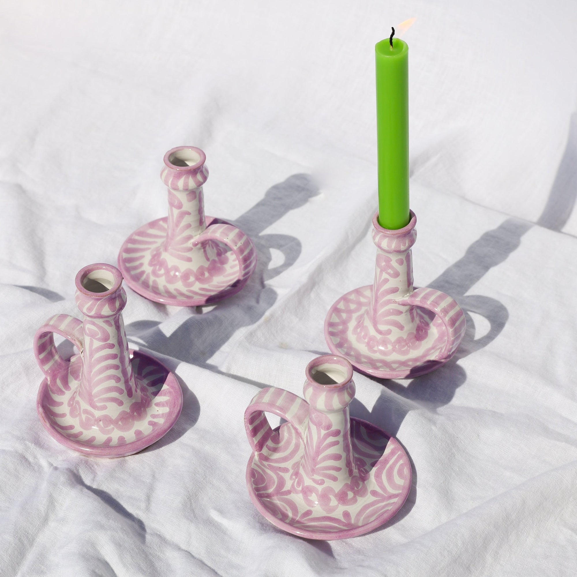 POMELO CASA Candlestick with hand painted designs
