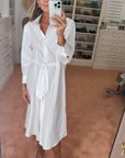 MASON'S DAUGHTER | Sutton Shirtdress, White/Tonal Stripe