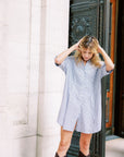 MASON'S DAUGHTER | Anna Dress, Black and White Striped Poplin