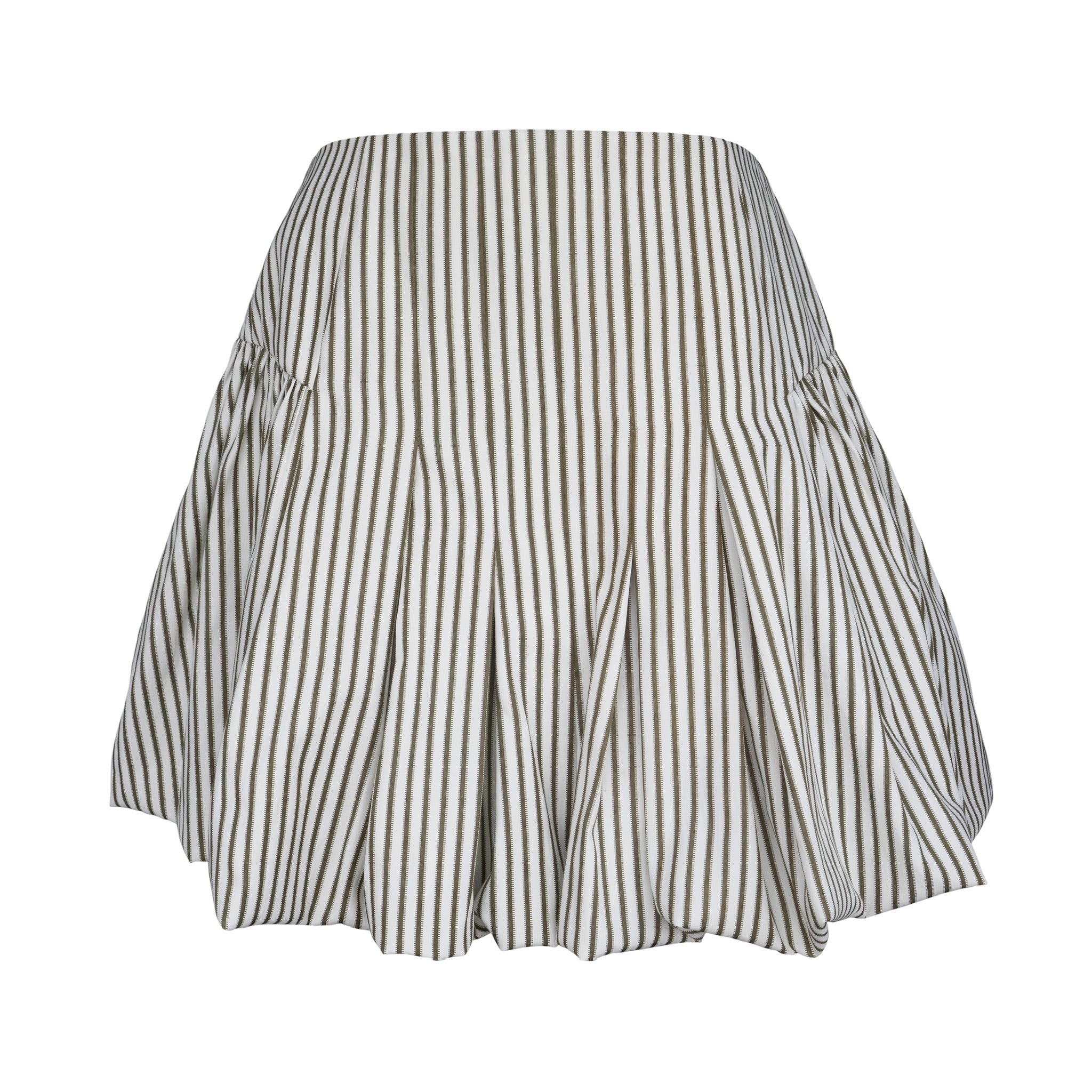 MASON'S DAUGHTER | Harper Mini Skirt, Olive & Ivory Dobby Striped
