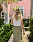 MASON'S DAUGHTER | Blythe Skirt, Olive Green & Ivory Printed Poplin