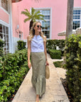 MASON'S DAUGHTER | Blythe Skirt, Olive Green & Ivory Printed Poplin