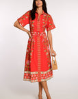 ELIZABETH JAMES THE LABEL | Collins Dress in Indian Flower Poppy