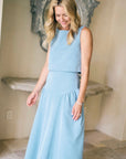 MASON by MASON'S DAUGHTER | Sloane Top, Hydrangea Blue Silk Moire