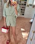 MASONS DAUGHTER | the Boyfriend Shirt, Olive & Ivory Striped
