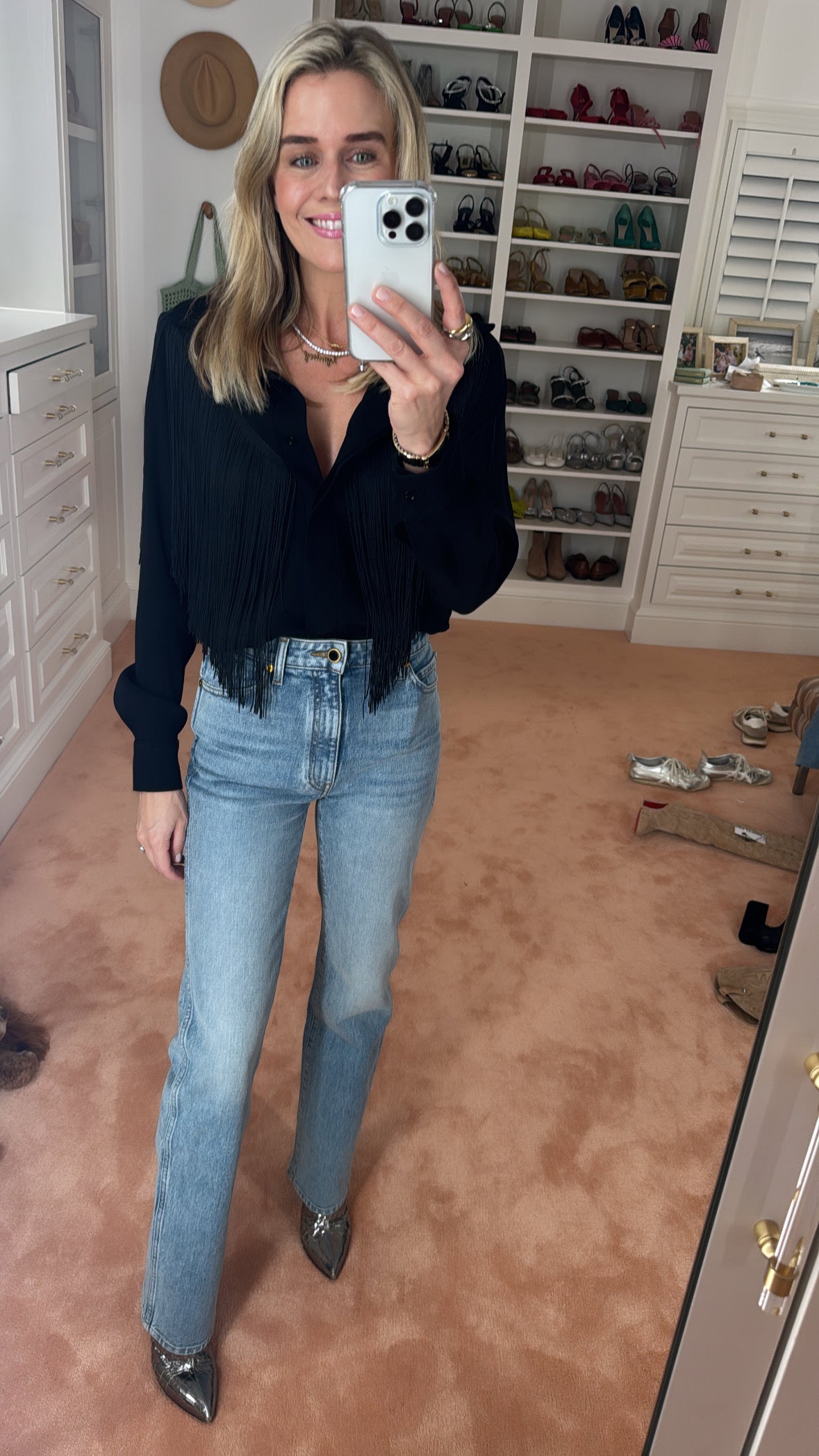 MASON by MASON'S DAUGHTER | Loretta Western Fringe Top, Black