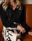 MASON by MASON'S DAUGHTER | Loretta Western Fringe Top, Black