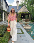 MASON'S DAUGHTER | Lily Scarf Top, Red & White Silk Twill