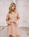 MASON'S DAUGHTER | Anna Dress, Burnt Orange Stripe