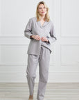 KIP Premium Cotton Pajama Set in Dove Grey