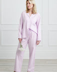 KIP Premium Cotton Pajama Set in Lavender