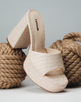 LARROUDE | Dolly Mule In Natural Raffia