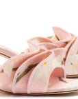 LARROUDE | Brigitte Ruffle Mule In Tulip Printed Raffia