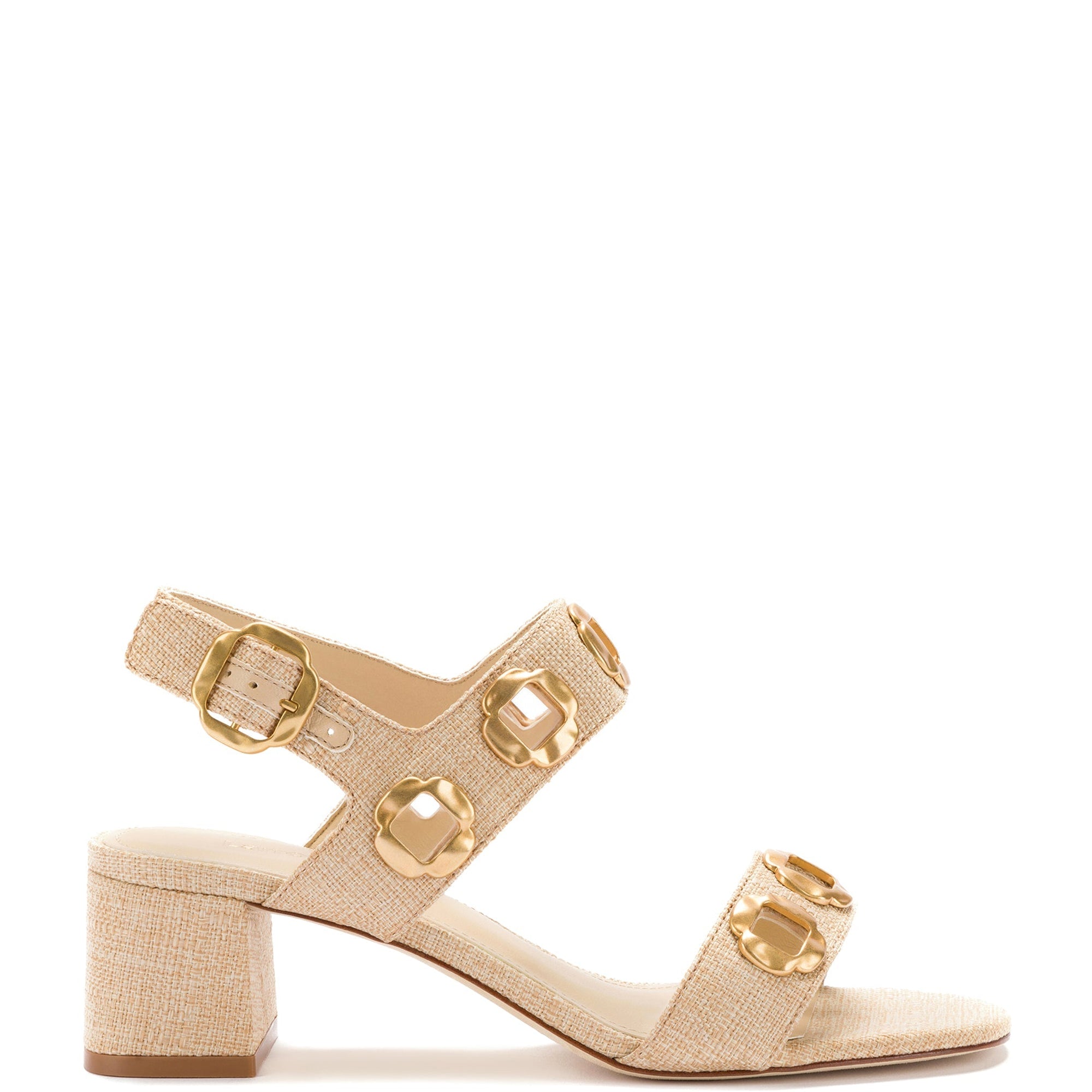 LARROUDE | Milan Sandal In Beige Raffia