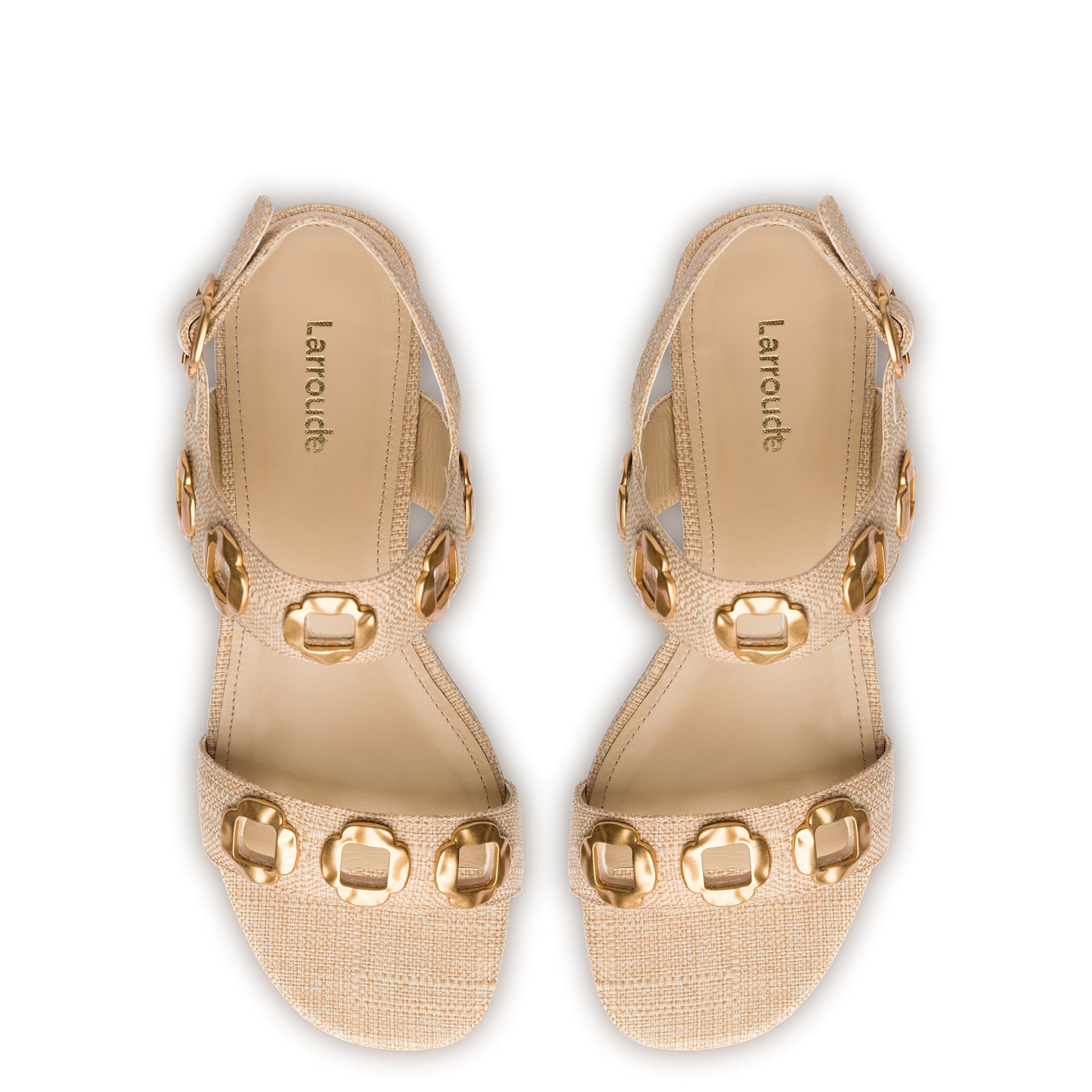 LARROUDE | Milan Sandal In Beige Raffia
