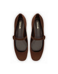 LARROUDE | Blair Ballet Flat In Brown Suede
