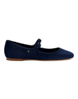 LARROUDE | Blair Ballet Flat In Navy Suede